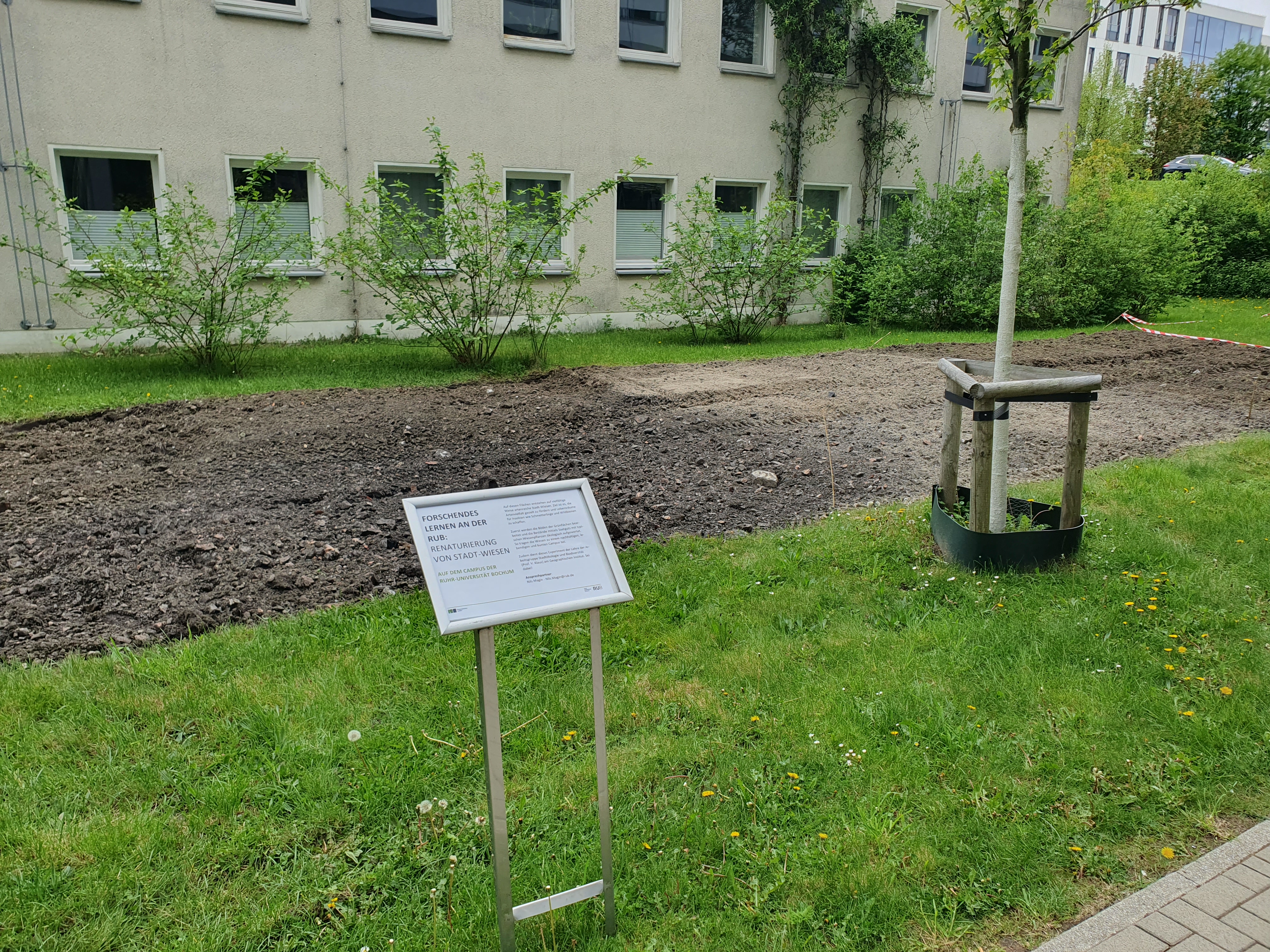 Experiment-Fläche vor Gebäude IA