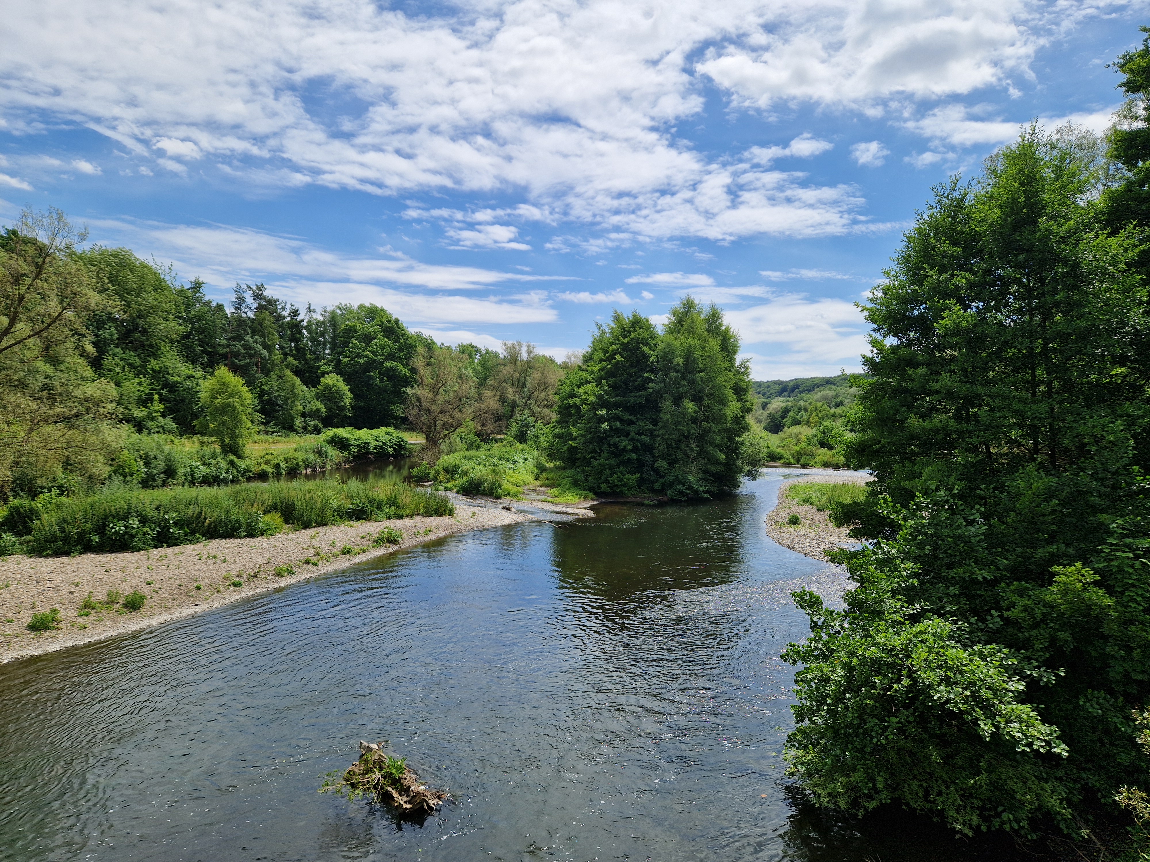 Das Bild zeigt die renaturierte Ruhr