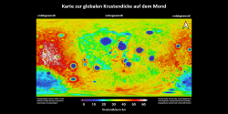 Karte zur globalen Krustendicke auf dem Mond auf Grundlage der Lunaserv GRAIL Crustal Thickness