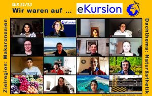 Ein Teil der Teilnehmer:innen der diesjährigen eKursion bei einer Zoom-VeranstaltungTeilnehmer der eKursion